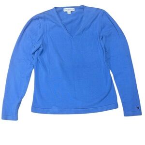 Tommy Hilfiger V-Neck Blue Pullover